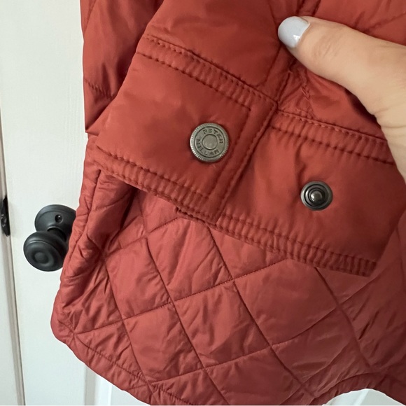Peter Millar Norfolk quilted bomber barn jacket in burnt orange/rust, small - Picture 9 of 9